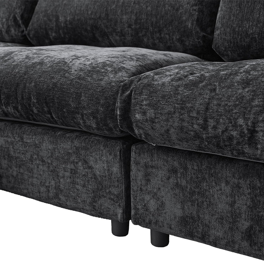 WJShome Cloud Sectional Couches for Living Room,67' Convertible Love Seat, 2 Seater Modular Sectional Sofa,Deep Seater Furniture Sets,Black