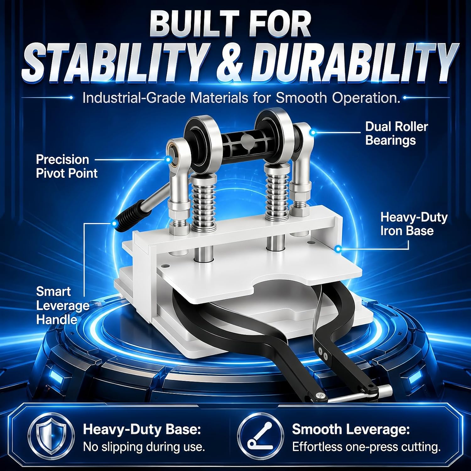 Professional Table Tennis Rubber Cutter | Heavy-Duty Racket Trimming Machine for Round Paddles | Blade-Safe, Factory-Precision with 2 Industrial Tungsten Carbide Blades