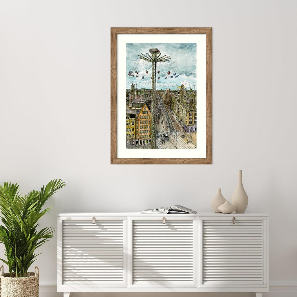 Amanti Art Framed Wall Art Print 44x32 European Afternoon IV by Melissa Wang, Cityscapes Wall Art, Industrial Urban Decor, X-Large Poster Painting Artwork for Living Room, Bedroom, Bathroom, Kitchen,