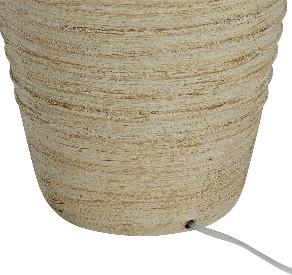 John Timberland Austin 28' Tall Jug Southwest Farmhouse Rustic Modern Table Lamps Set of 2 Sand Toned Ridged Finish Cream Shade Living Room Bedroom Bedside Nightstand House Office Home Kitchen