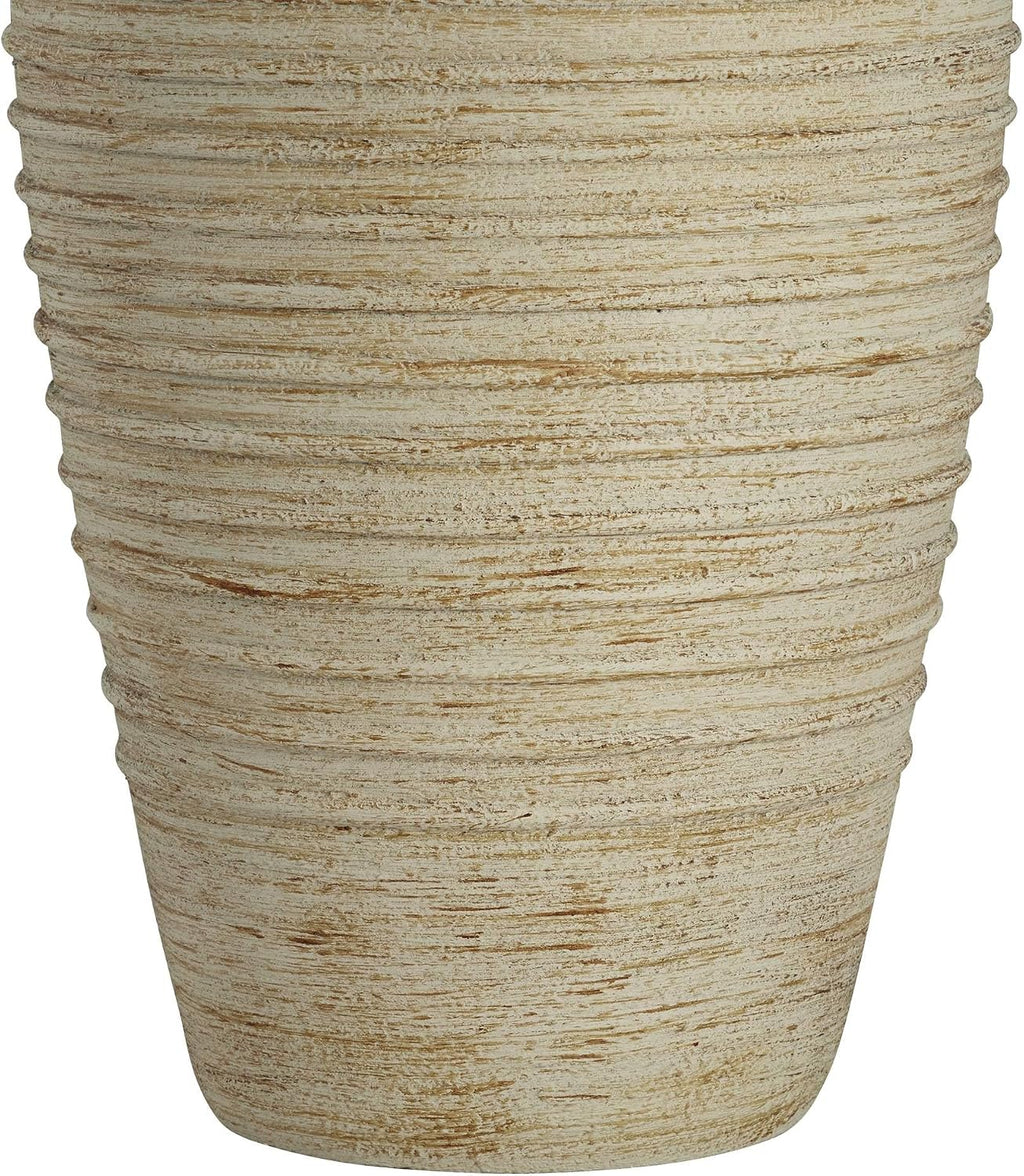 John Timberland Austin 28' Tall Jug Southwest Farmhouse Rustic Modern Table Lamps Set of 2 Sand Toned Ridged Finish Cream Shade Living Room Bedroom Bedside Nightstand House Office Home Kitchen