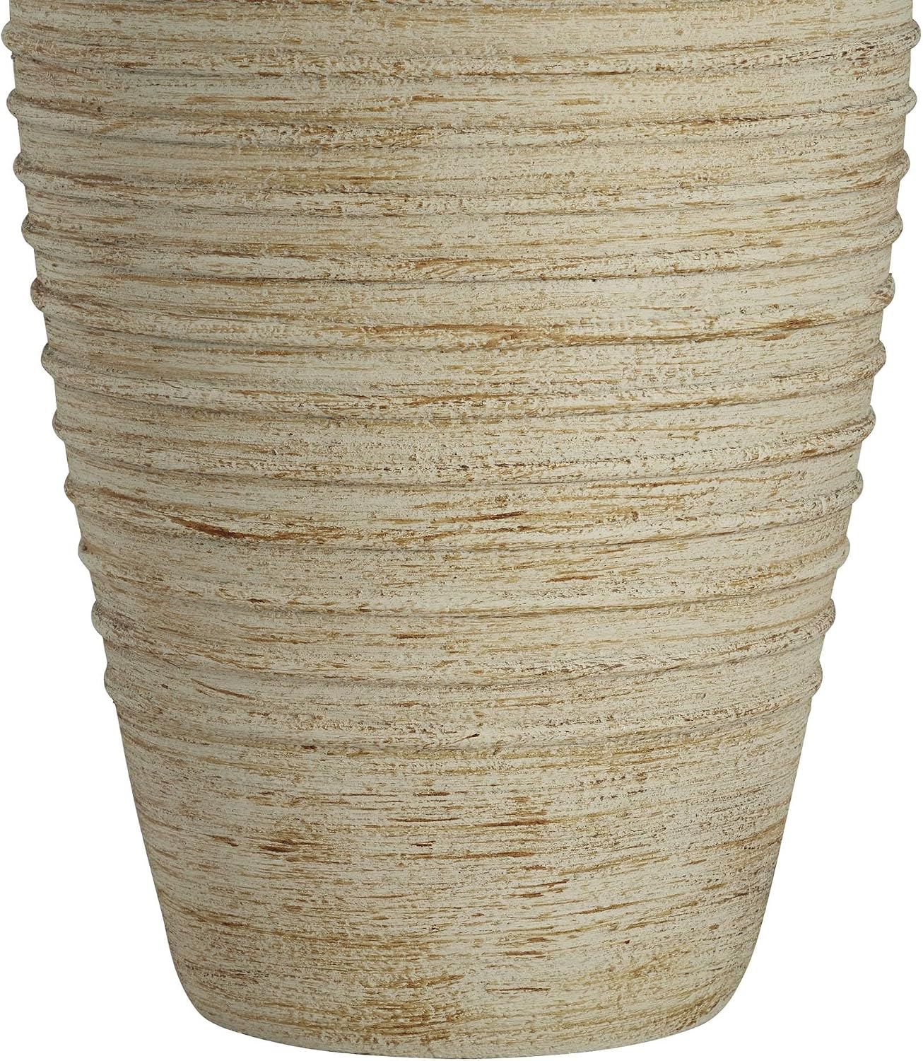 John Timberland Austin 28' Tall Jug Southwest Farmhouse Rustic Modern Table Lamps Set of 2 Sand Toned Ridged Finish Cream Shade Living Room Bedroom Bedside Nightstand House Office Home Kitchen