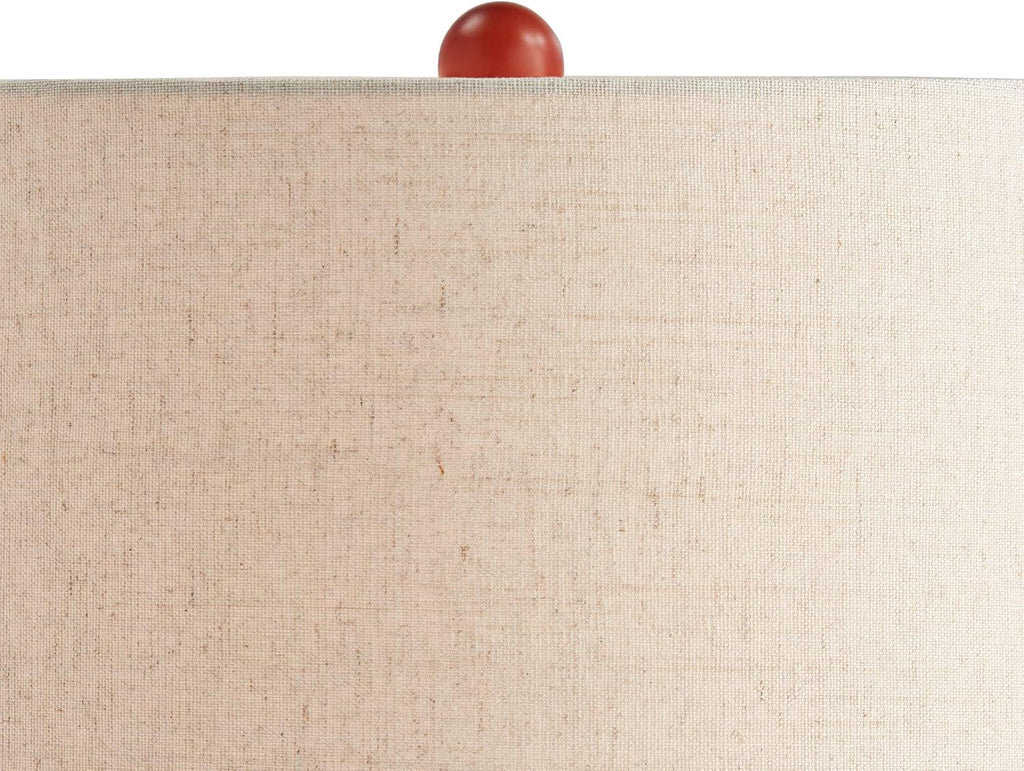 360 Lighting Brice 23' High Small Mid Century Modern Accent Table Lamps Set of 2 Ivory Wood Ceramic Living Room Bedroom Bedside Nightstand House Office Home Reading Kitchen Off-White Shade