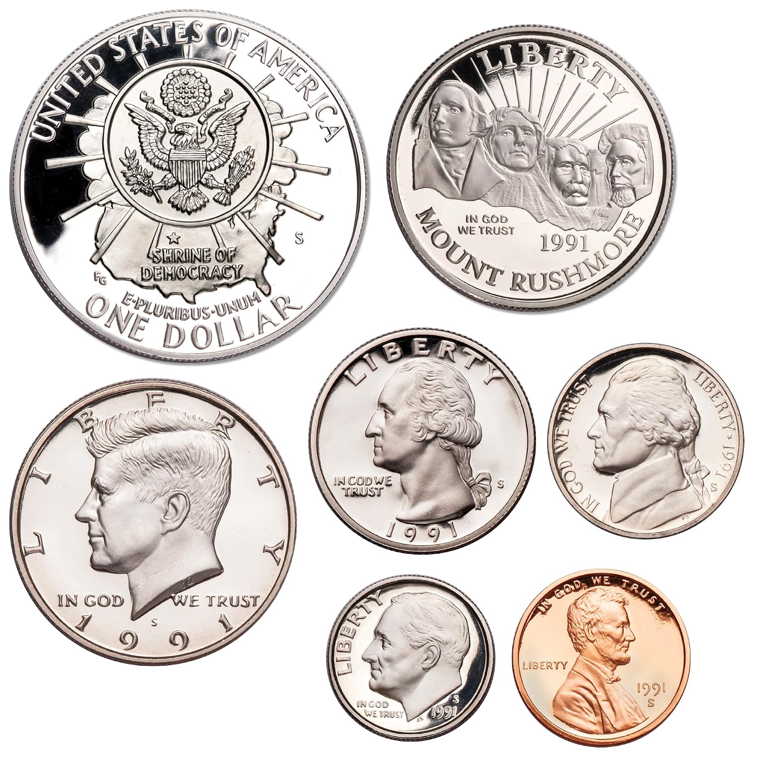 1991-S U.S. Mint 7-Coin Prestige Proof Set Choice Proof