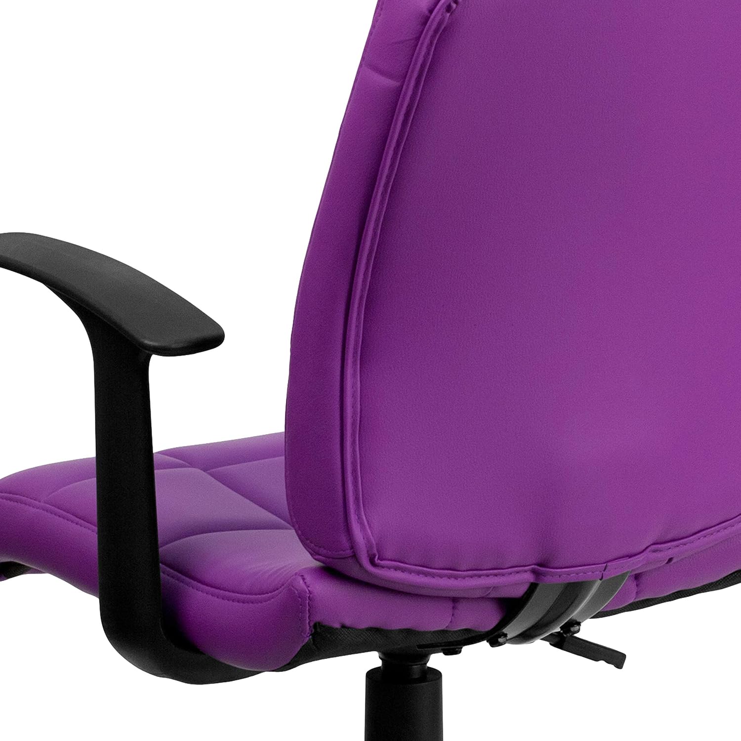 Flash Furniture Clayton Mid-Back Purple Quilted Vinyl Swivel Task Office Chair with Arms