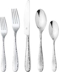 DANIALLI Hammered Silverware Set | Premium 18/10 Stainless Steel Flatware Service for 6 | Heavy-Duty & Dishwasher Safe | Built to Last (30-Piece, Fidenza Hammered)