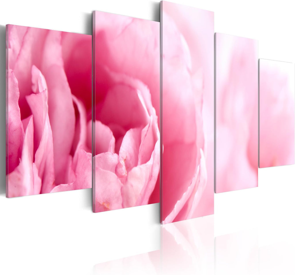 artgeist Canvas Wall Art Print Flowers Roses Rose 59x30 in - 5pcs Home Decor Framed Stretched Picture Photo Painting Artwork Image Peony Peonies 030210-44