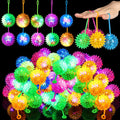 Sotiff 400 Pcs Light up Ball Spiky LED Bouncy Ball Flashing Squeaky Multicolor Puffer Toy Rubber Sensory Toy Carnival Prizes Bulk Party Favors for Teens, Adults, Children