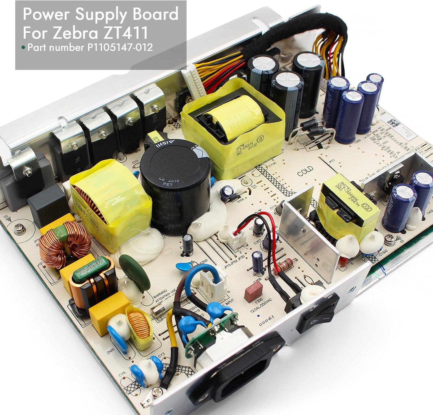 GETPARTS P1105147-012 Power Supply Board for Zerba ZT411 Thermal Label Printer 203dpi 300dpi 600dpi Genuine