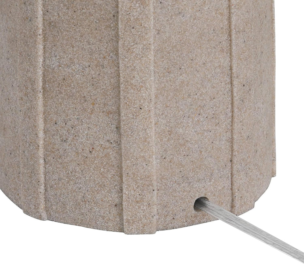 360 Lighting Arizona 28' Tall Modern Coastal Table Lamps Set of 2 Pull Chain Beige Faux Sandstone Finish Fabric White Shade Living Room Bedroom Bedside Nightstand House Office Home Reading