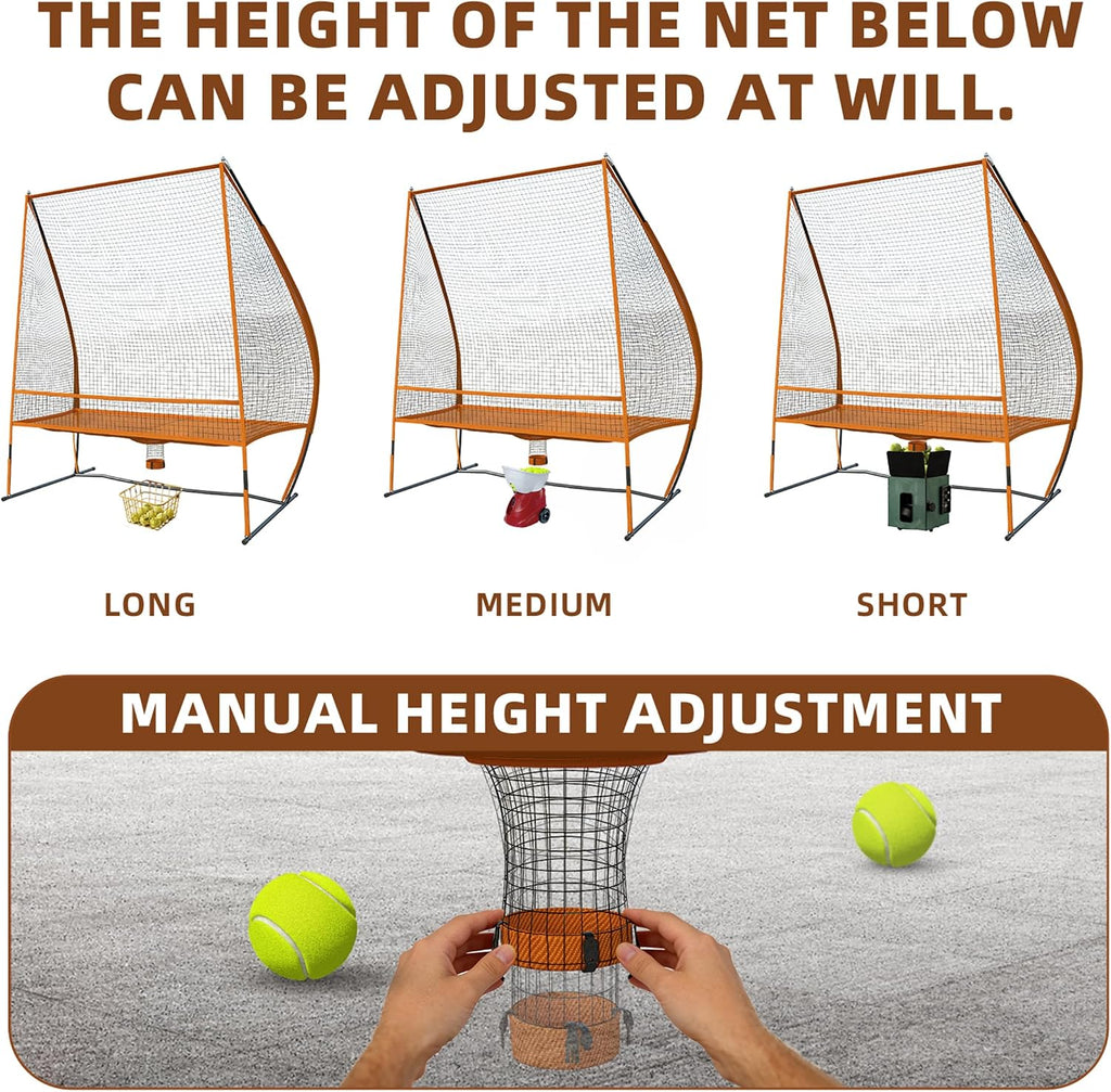 MR Tennis Ball Return Net 7'x6', Freestanding Tennis Training Net, Multi-Sport Training Return Net for Tennis, Pickleball, Softball, Baseball Compatible w/Toss Machine Without Pitching Machine