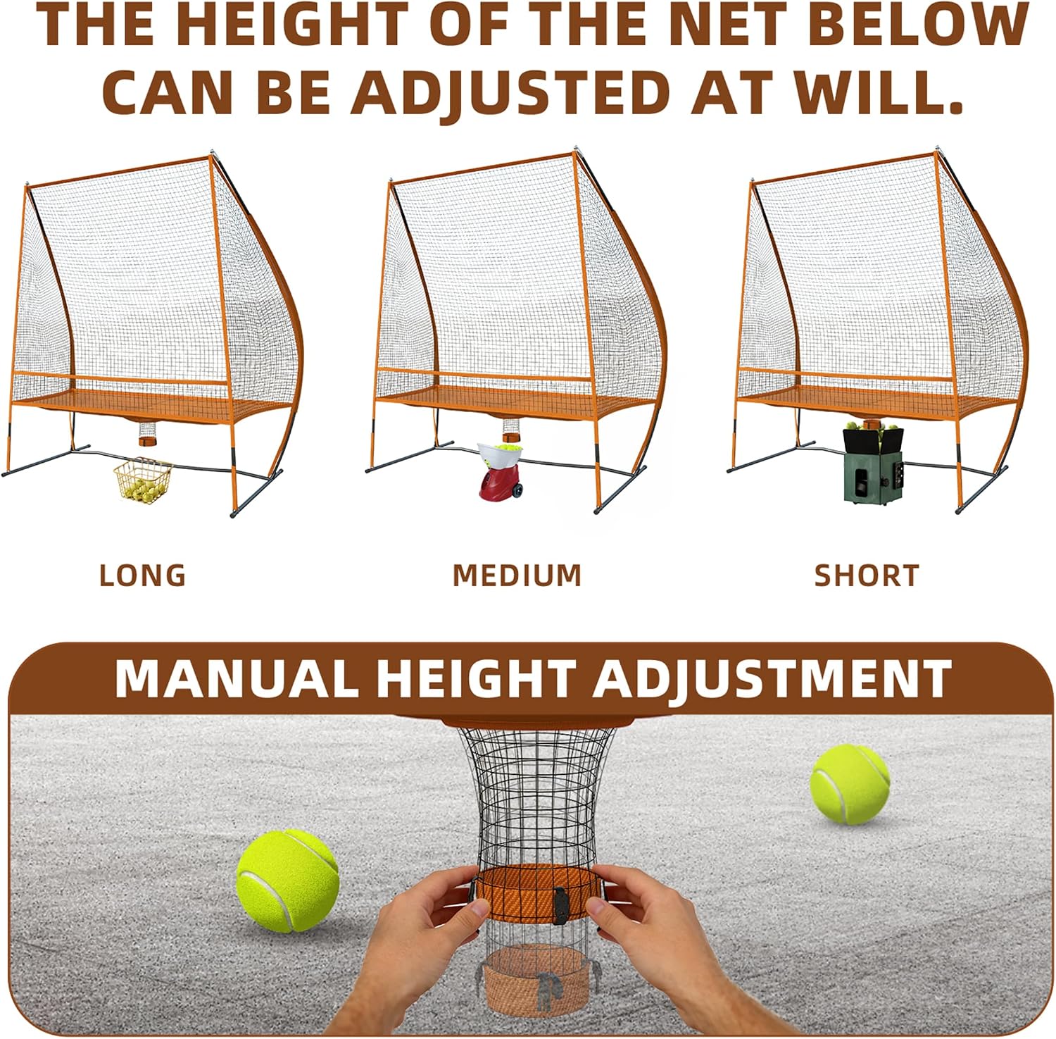 MR Tennis Ball Return Net 7'x6', Freestanding Tennis Training Net, Multi-Sport Training Return Net for Tennis, Pickleball, Softball, Baseball Compatible w/Toss Machine Without Pitching Machine