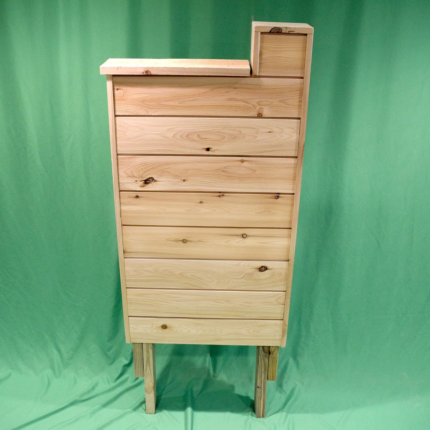Farmhouse Wood Classic Mailbox Stand, Unfinished Natural - Shiplap Style, Post Mount, Solid Cedar, Amish Handcrafted in USA
