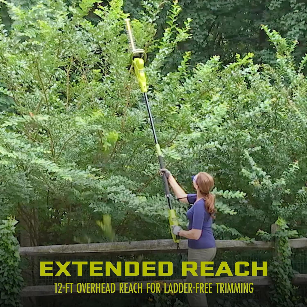 Sun Joe 4.5-Amp Electric Pole Hedge Trimmer, Multi-Angle Telescopic Garden Cutter, 19-Inch