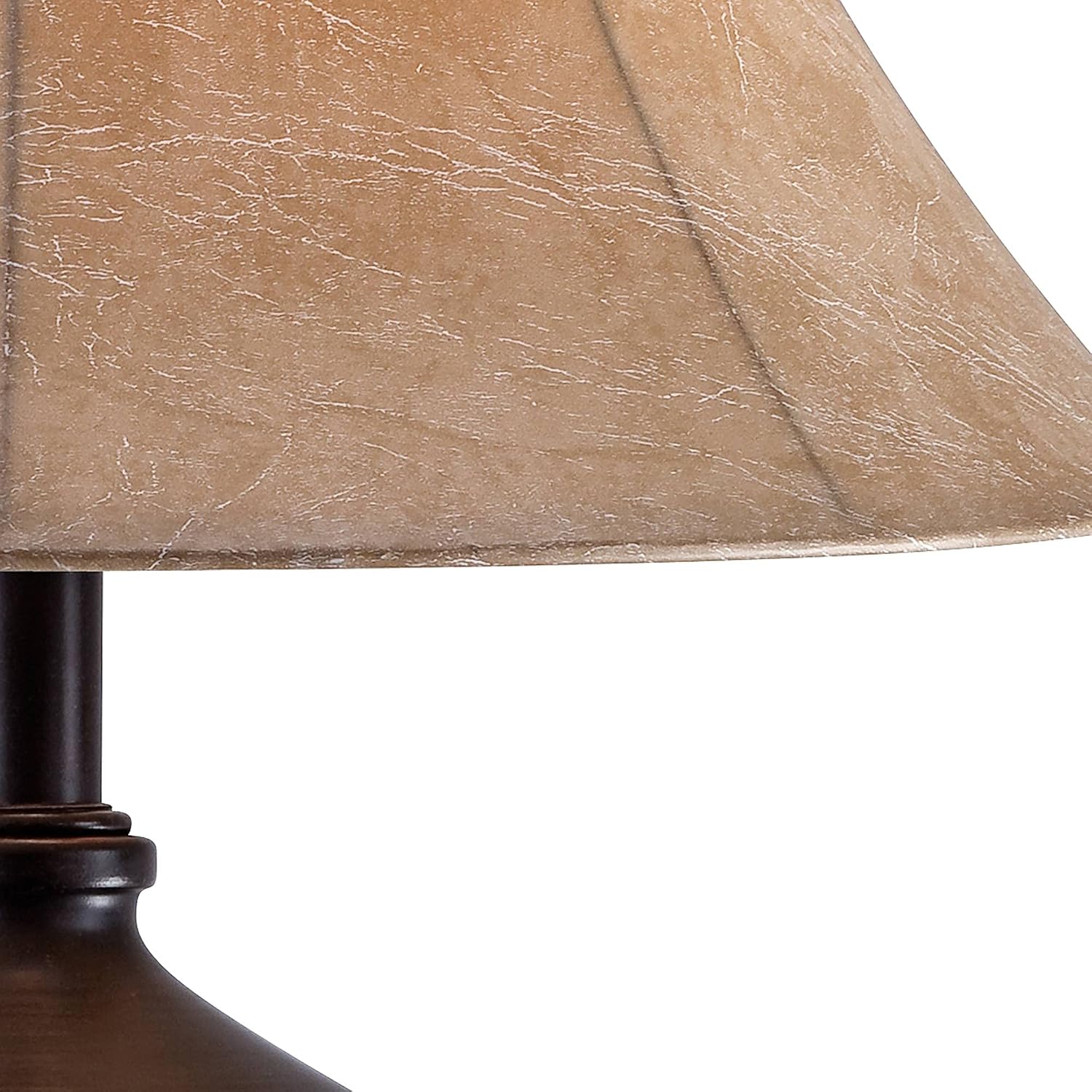 Franklin Iron Works Cardiff Traditional Rustic Urn-Shaped Table Lamps 33' Tall Set of 2 with Nightlight Brushed Iron Cage Champagne Glass Beige Fabric Bell Shade for Living Room Bedroom House
