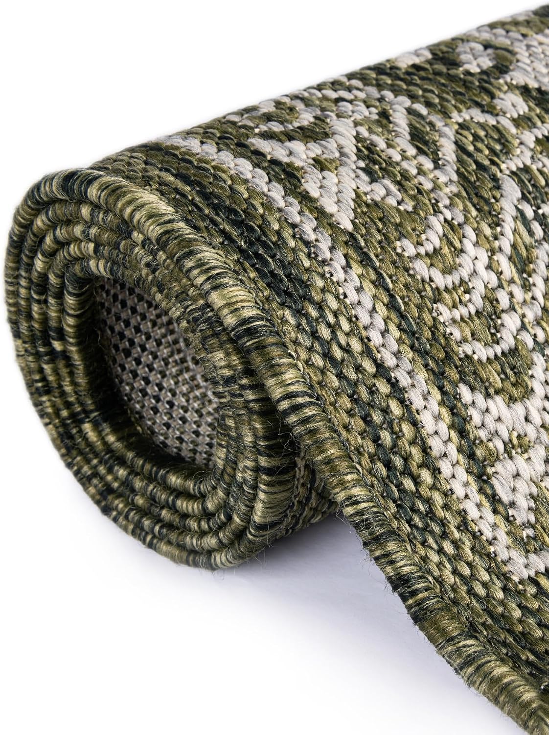 Unique Loom Outdoor Traditional Collection Area Rug - Antique (13' 1' Square Green/Ivory)
