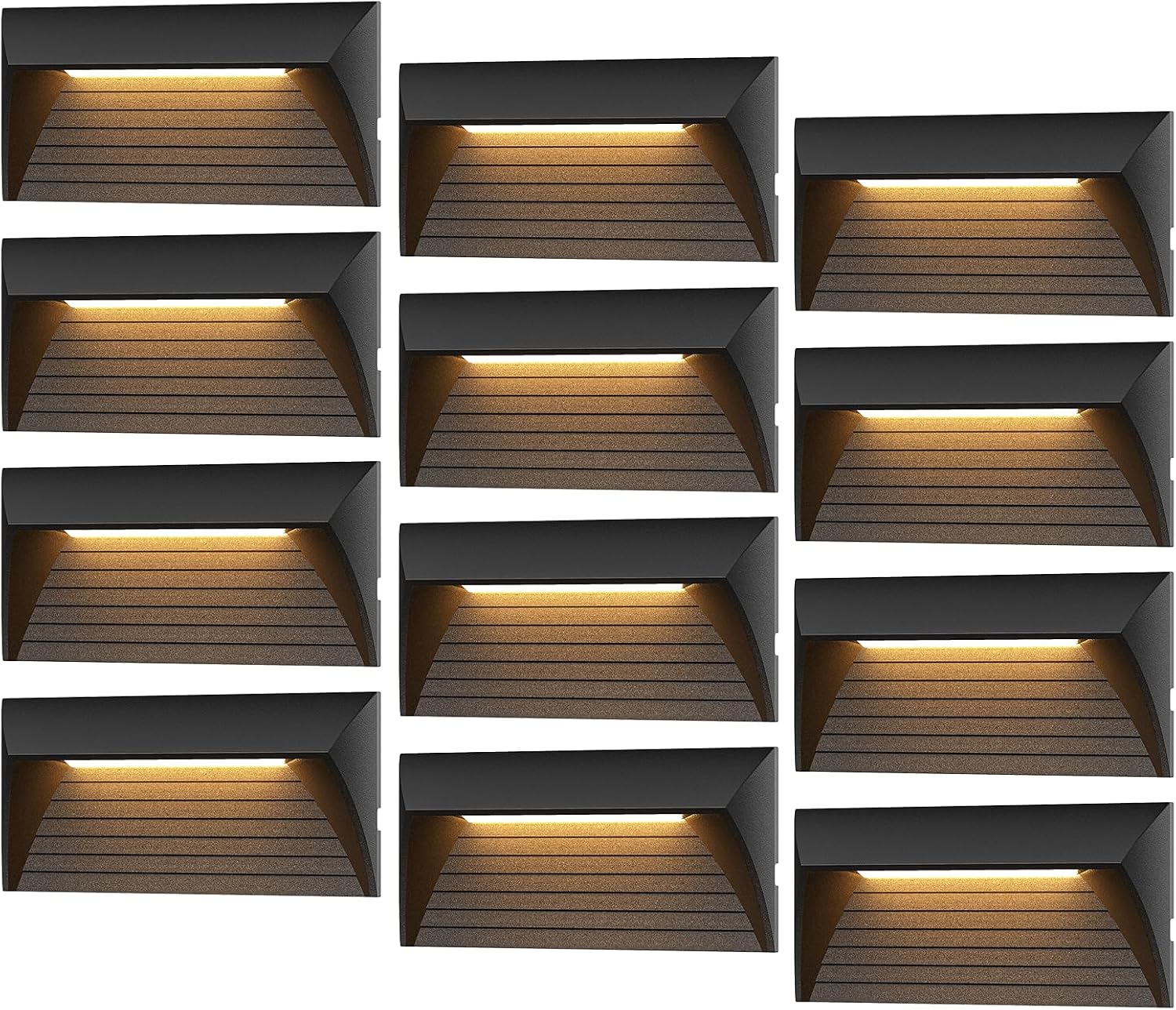 VENUS MANUFACTURING 2W Low Voltage Deck Lights LED Outdoor Stair Lights 3000K 12V Wired Step Lighting, Die-cast Aluminum for Fence, Yard, Patio, and Pathway (12Pack)