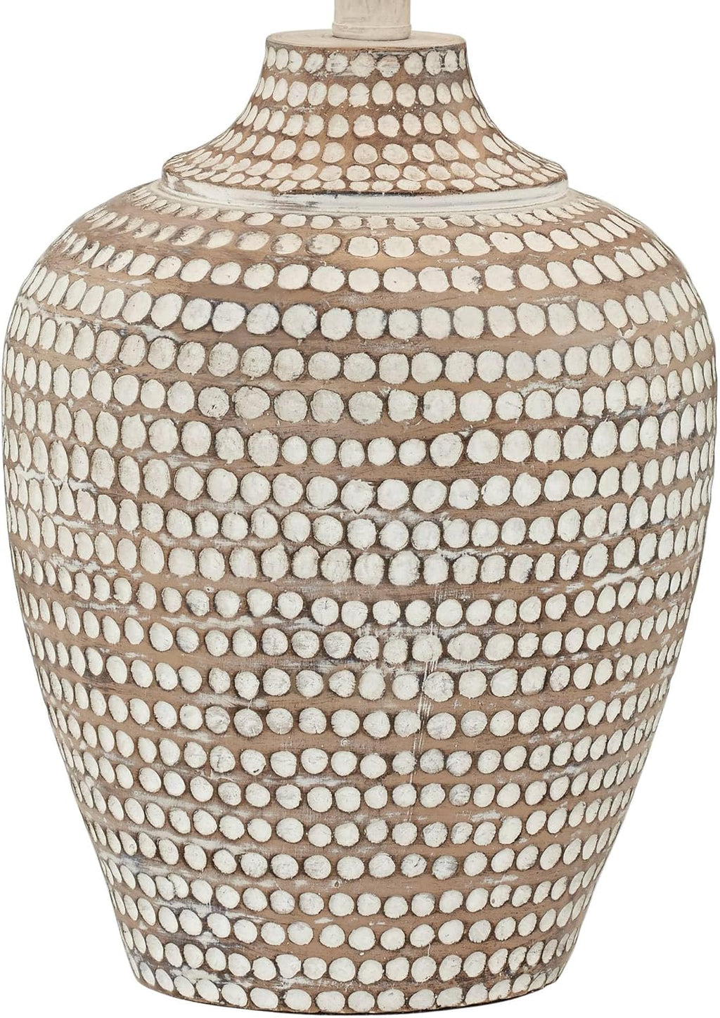 Regency Hill Alese 23 1/2' High Textured Dot Jug Small Farmhouse Rustic Coastal Accent Table Lamps Set of 2 Beige Light Earth Finish Single Oatmeal Shade Living Room Bedroom Bedside Nightstand House