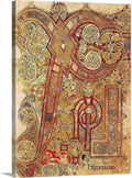 GREATBIGCANVAS Book of Kells. 8th-9th c. Chapter Letter Canvas Wall Art Print, History Home Decor Artwork,