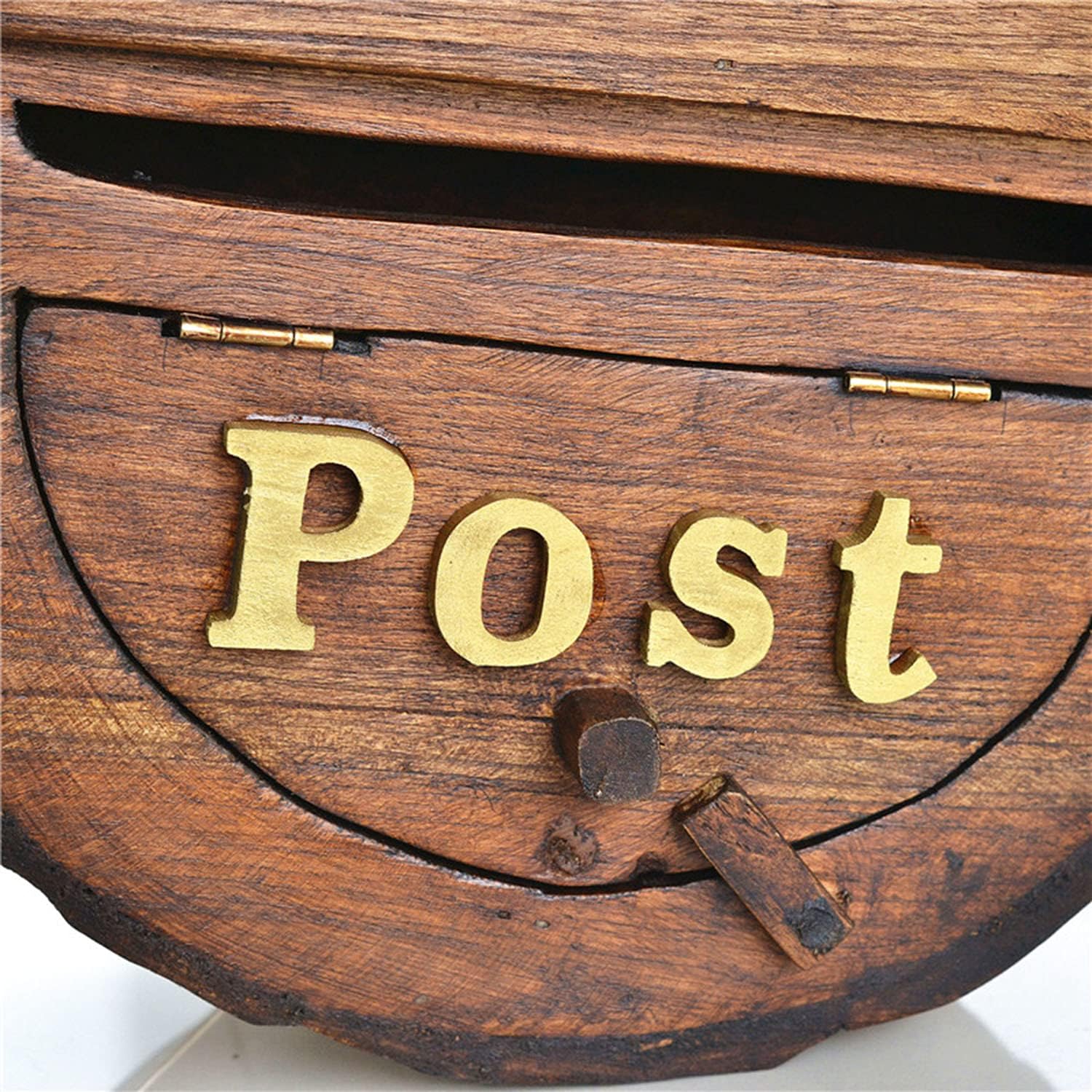 Secure Wall Mounted Mailbox Wooden Mailbox, Suggestion Letter Box, Wall-Mount Mailboxes for Home Company Decor, Garden Decor Rainproof Post Box