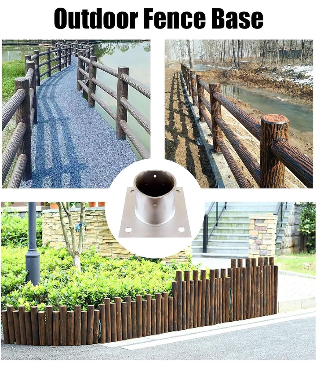 Round Post Base Bracket, Heavy Duty Mailbox Mounting Anchor/Fence Column Pole Mount Bracket for Wood Concrete Floors Metal Post, Post Sleeve 2 3 4 5 6 7 Inch Dia(10 pcs,Dia 80 mm/3.1 in)