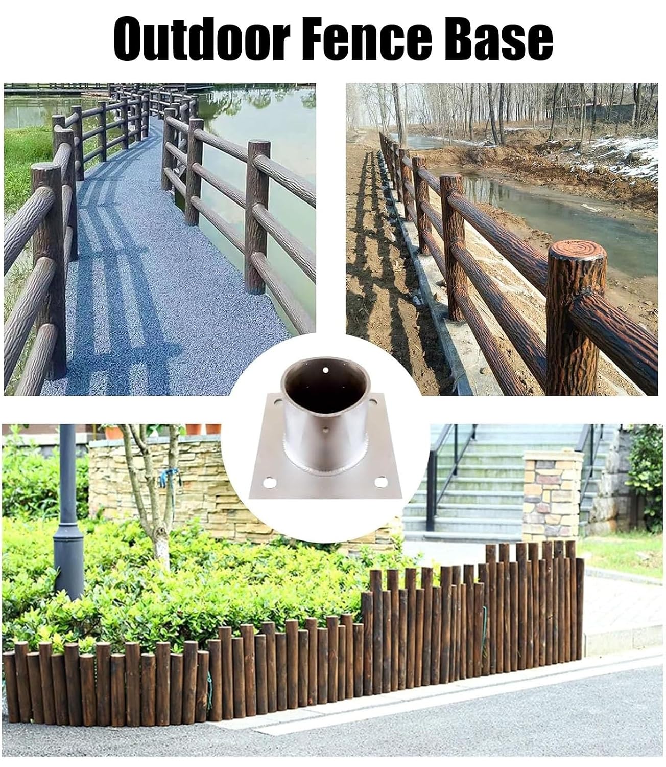Round Post Base Bracket, Heavy Duty Mailbox Mounting Anchor/Fence Column Pole Mount Bracket for Wood Concrete Floors Metal Post, Post Sleeve 2 3 4 5 6 7 Inch Dia(10 pcs,Dia 80 mm/3.1 in)
