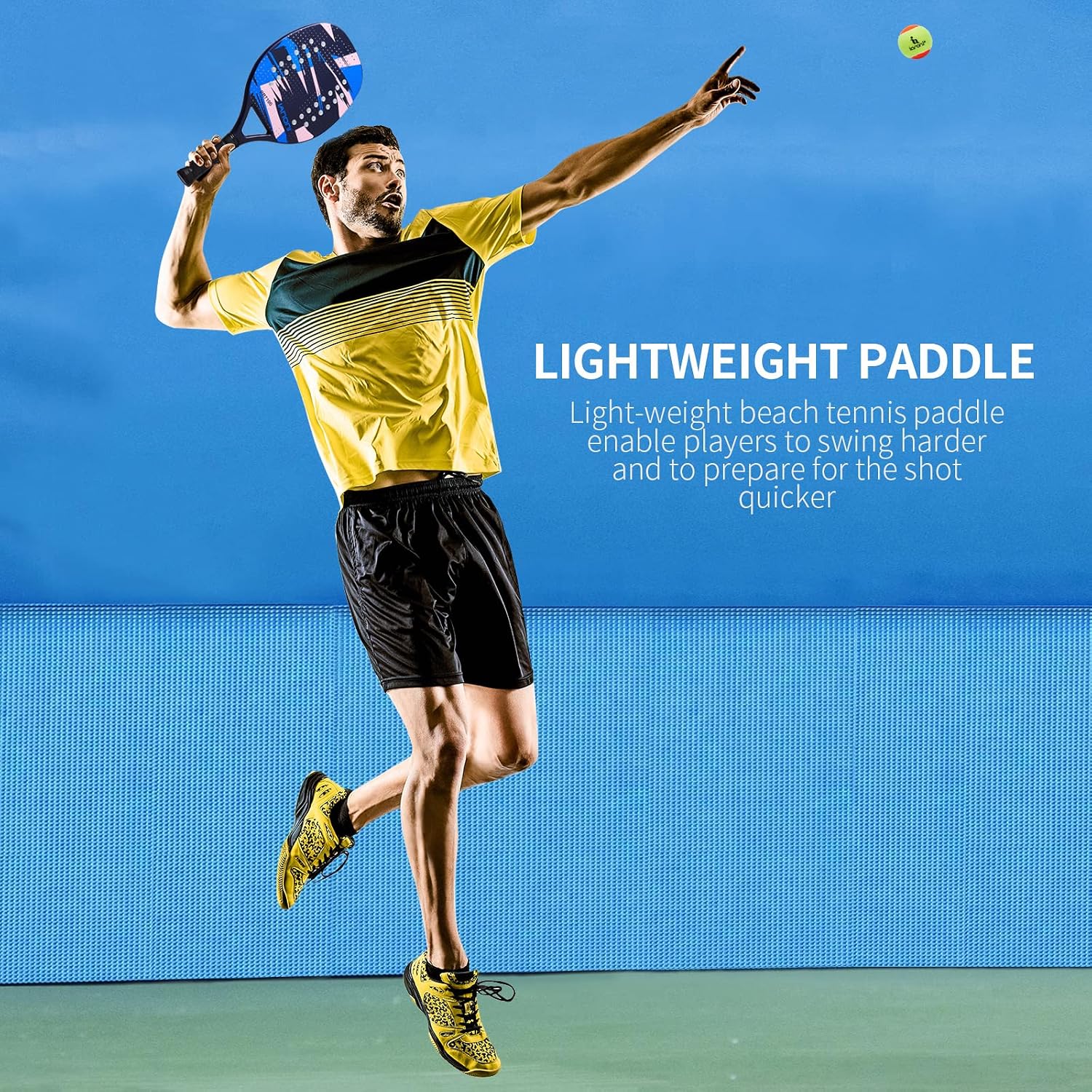 Beach Tennis Paddle Beach Tennis Racket Carbon Fiber with EVA Memory Foam Core Tennis Paddles