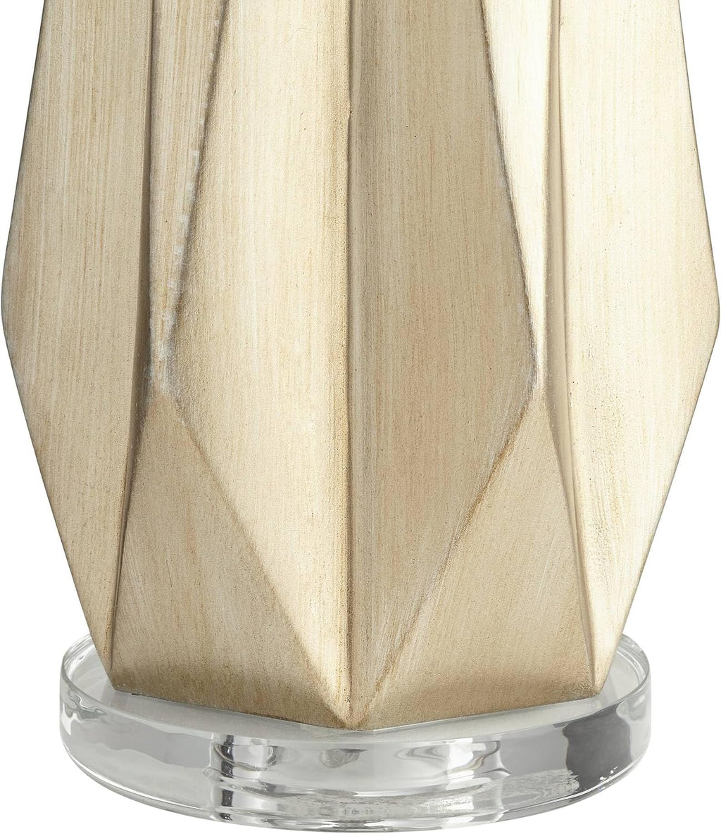 Possini Euro Design Bravo Modern Table Lamp 28' Tall Champagne Gold Diamond Geometric Cut White Drum Shade Decor for Bedroom Living Room House Home Bedside Nightstand Office Entryway Kids Family