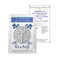 2026 U.S. Silver Eagle 1 oz Brilliant Uncirculated in 'It's a Boy' Holder with our Smyrnacoin Certificate of Authenticity Dollar Uncirculated US Mint