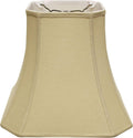 Cut Corner Square Bell Softback Lampshade with Washer Fitter, Tan Color Fabric Lampshade for Table Lamps, Natural Linen, 9' Top x 16' Bottom x 13' Height OI324