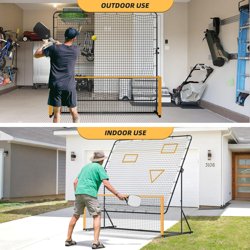 MR Pickleball Rebounder 6'x6', Adjustable Angle & Height Pickleball Rebounder, Tennis Rebound Net, Pickleball Solo Training Equipment for Dinks Volleys Accuracy Coordination Kitchen Control