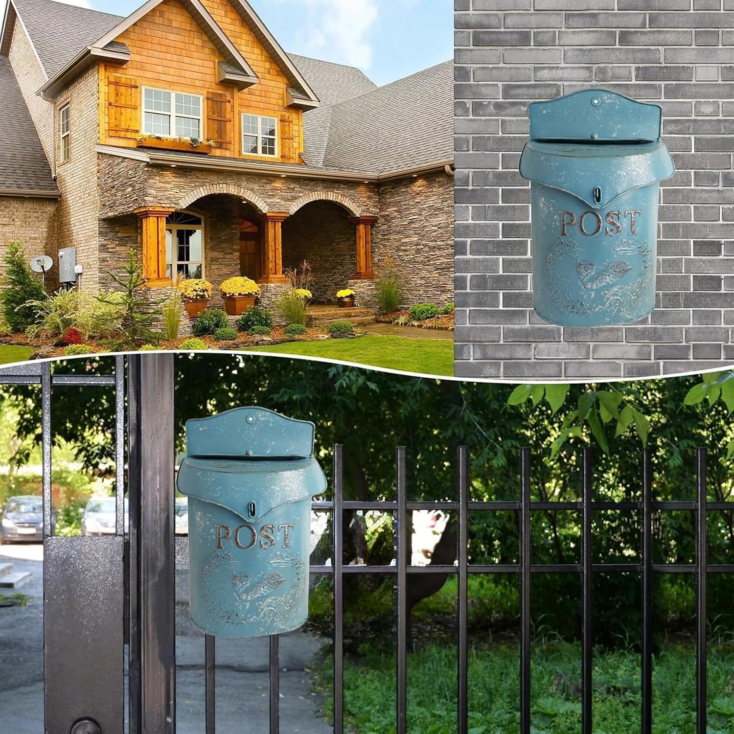 Mailboxes for Outside Wall Mounted Letterbox Security Mailbox Metal Iron Post Box Outdoor Home Decorative Mail Box