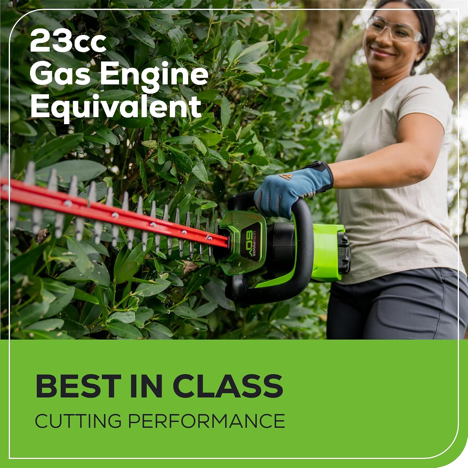 Greenworks 60V 26' Brushless Cordless Battery-Powered Hedge Trimmer, 2.0Ah Battery and Charger Included