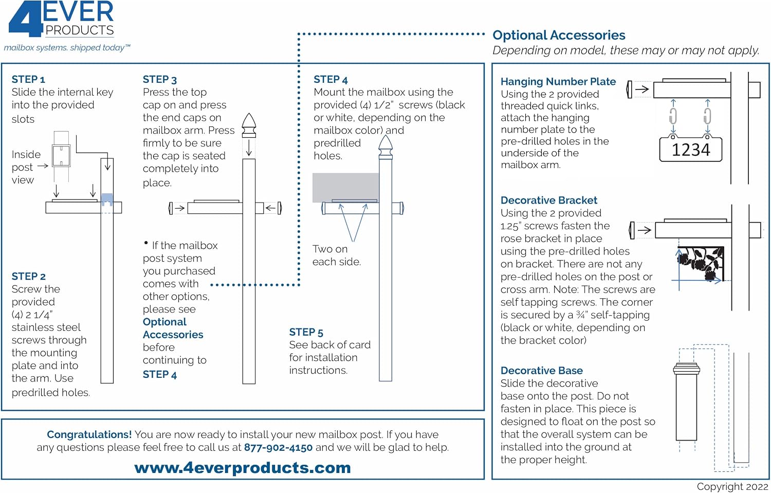 4Ever Products The Johnson Vinyl/PVC Mailbox Post (Includes Mailbox)