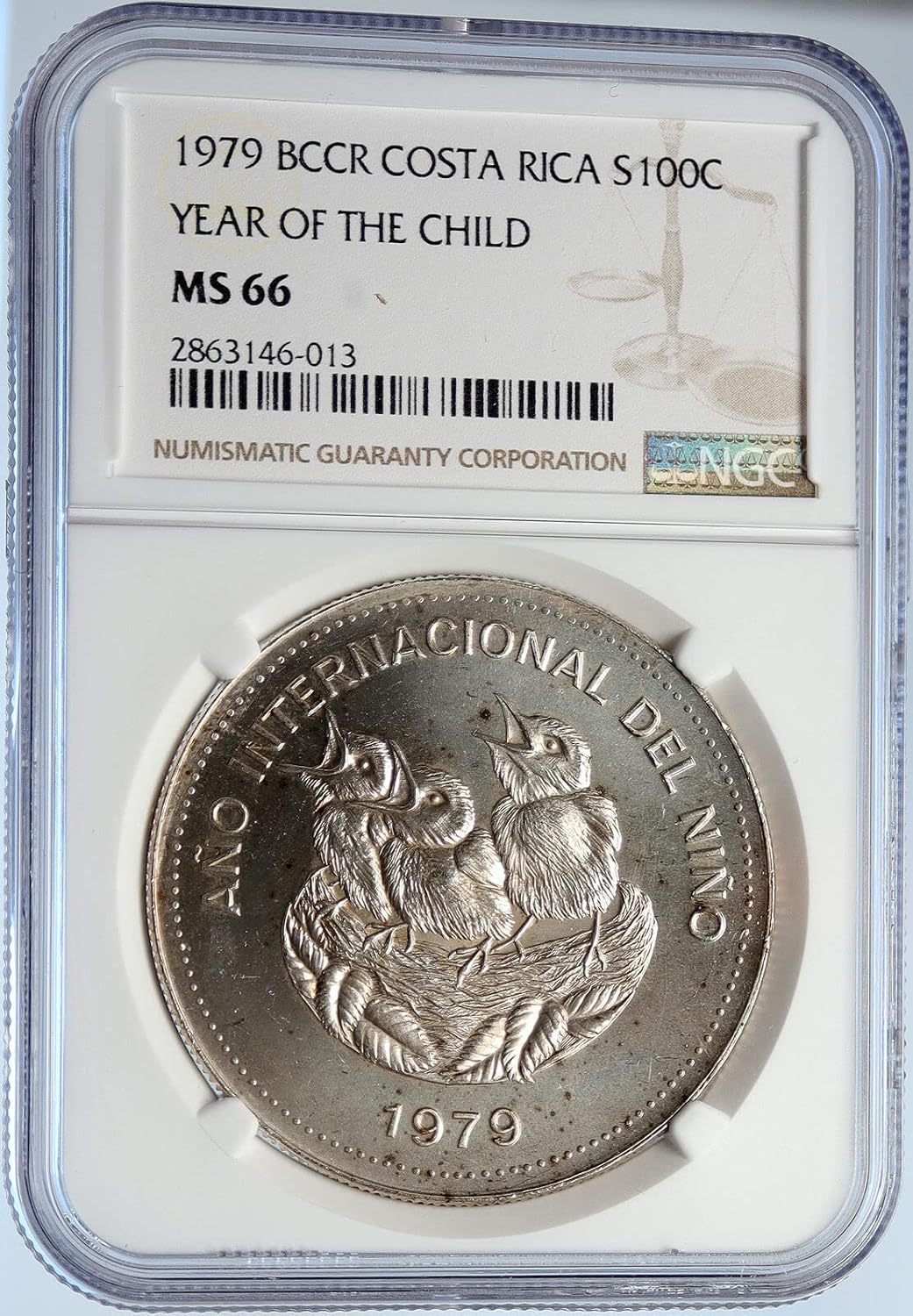 1979 CR 1979 COSTA RICA Year of the Child UNESCO OLD AR 1 100 Colones MS 66 NGC