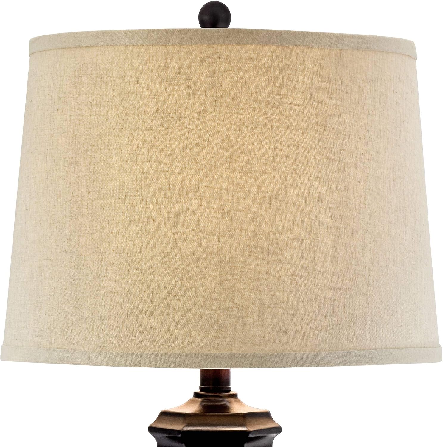 Regency Hill Tropical Natural Cottage Core Jar Table Lamps 29' Tall Set of 2 Weathered Brown Woven Wicker Beige Linen Fabric Drum Shade Decor for Living Room Bedroom House Bedside Nightstand Home