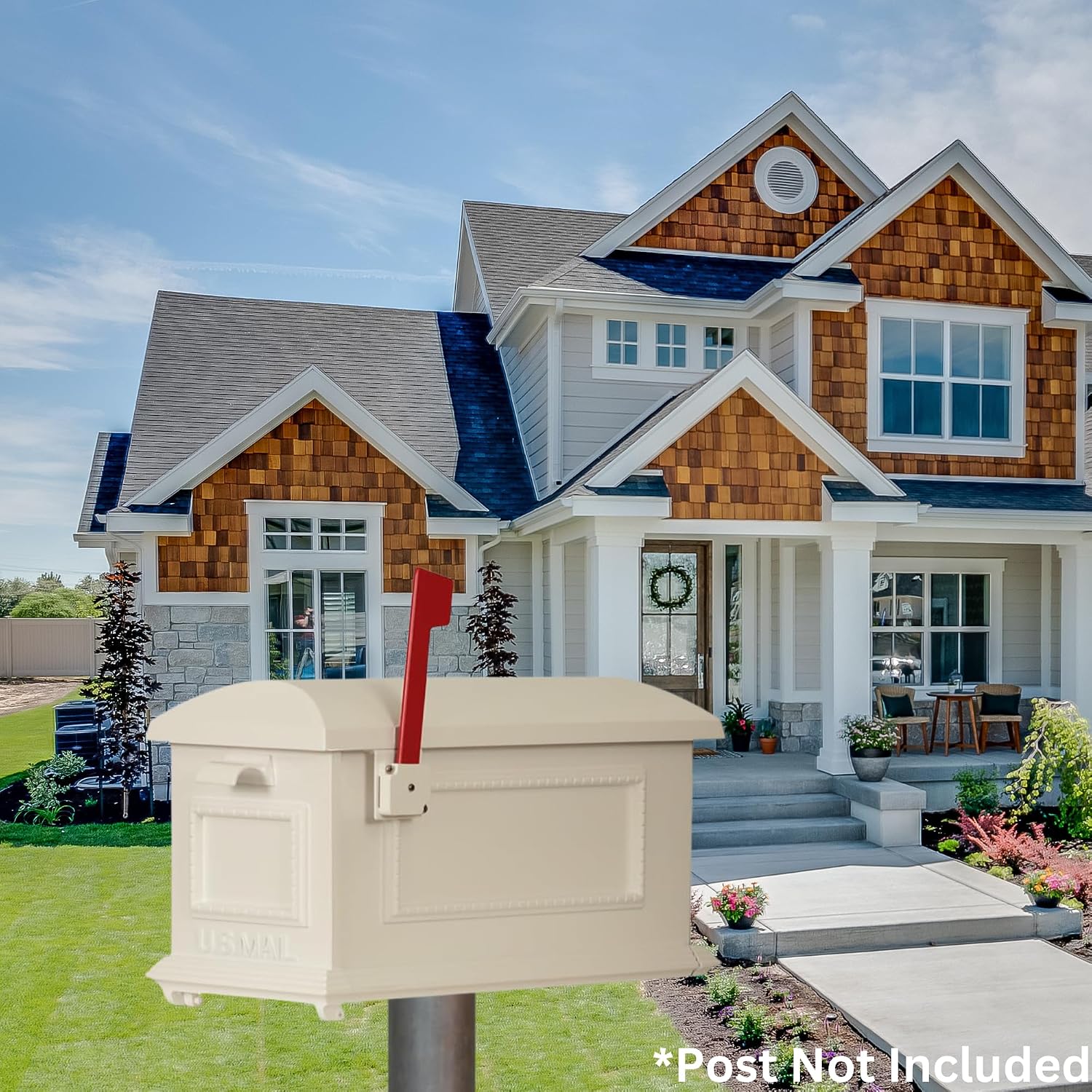 Special Lite Traditional Curbside Mailbox - White Aluminum Mailbox for Post Mount - SCT-1010-WH