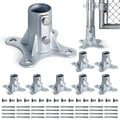 Chain Link Fence Post Flange - 2' Heavy Duty Round Post Base Bracket (8-Pack) Fits 1-7/8' Outer Diameter Fence/Mailbox/Flag Posts - Floor Mount Flange Kit