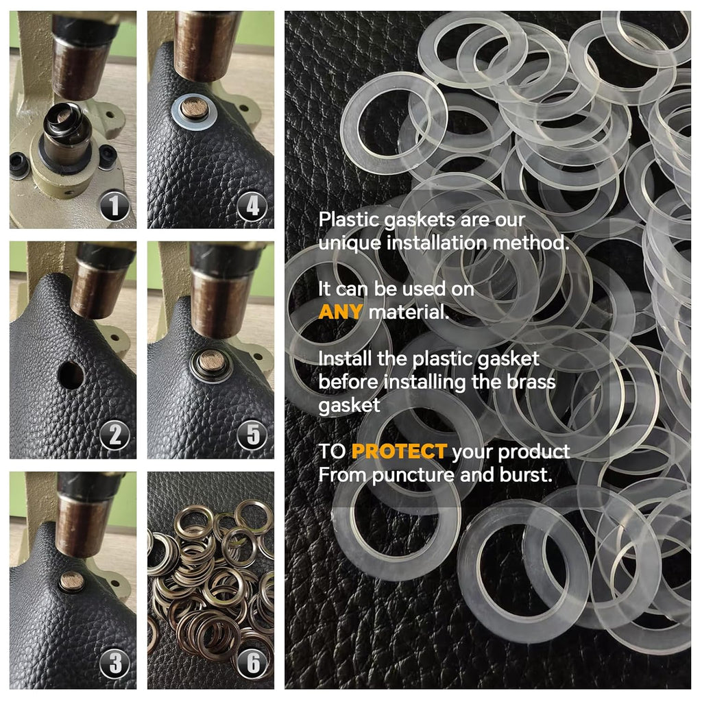 DK98 Upgraded Have Duty Hand Press Grommet kit with Eyelet Punch Tool kit.3 Dies and 1500 Pcs Grommets for Fabric tarps Curtains Paper Leather and Canvas