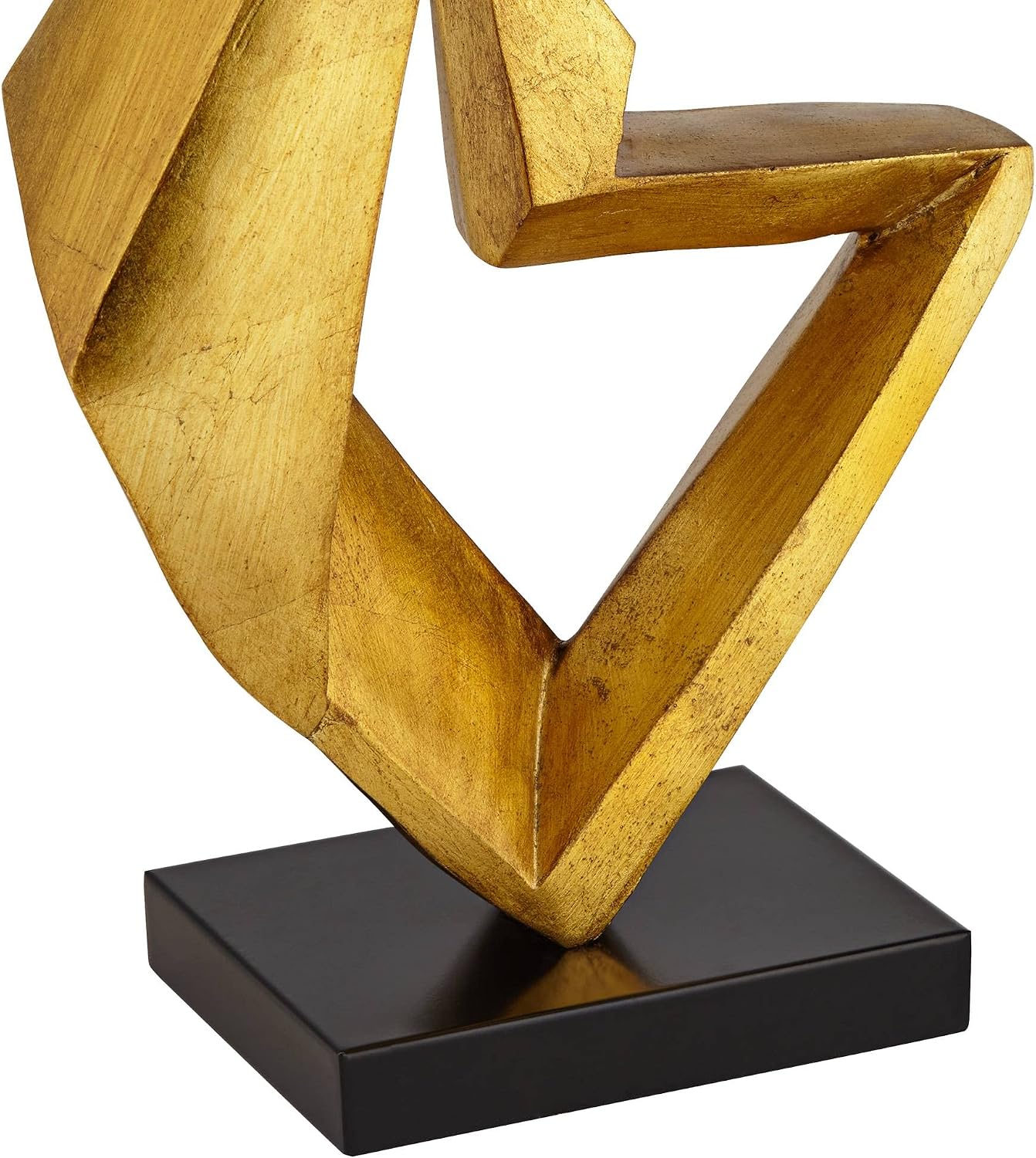 Possini Euro Design Zeus 29 1/2' Tall Modern Glam End Table Lamp Sculptural Gold Leaf Finish Living Room Bedroom Bedside Nightstand House Office Home Reading Kitchen Entryway Console Family Dining
