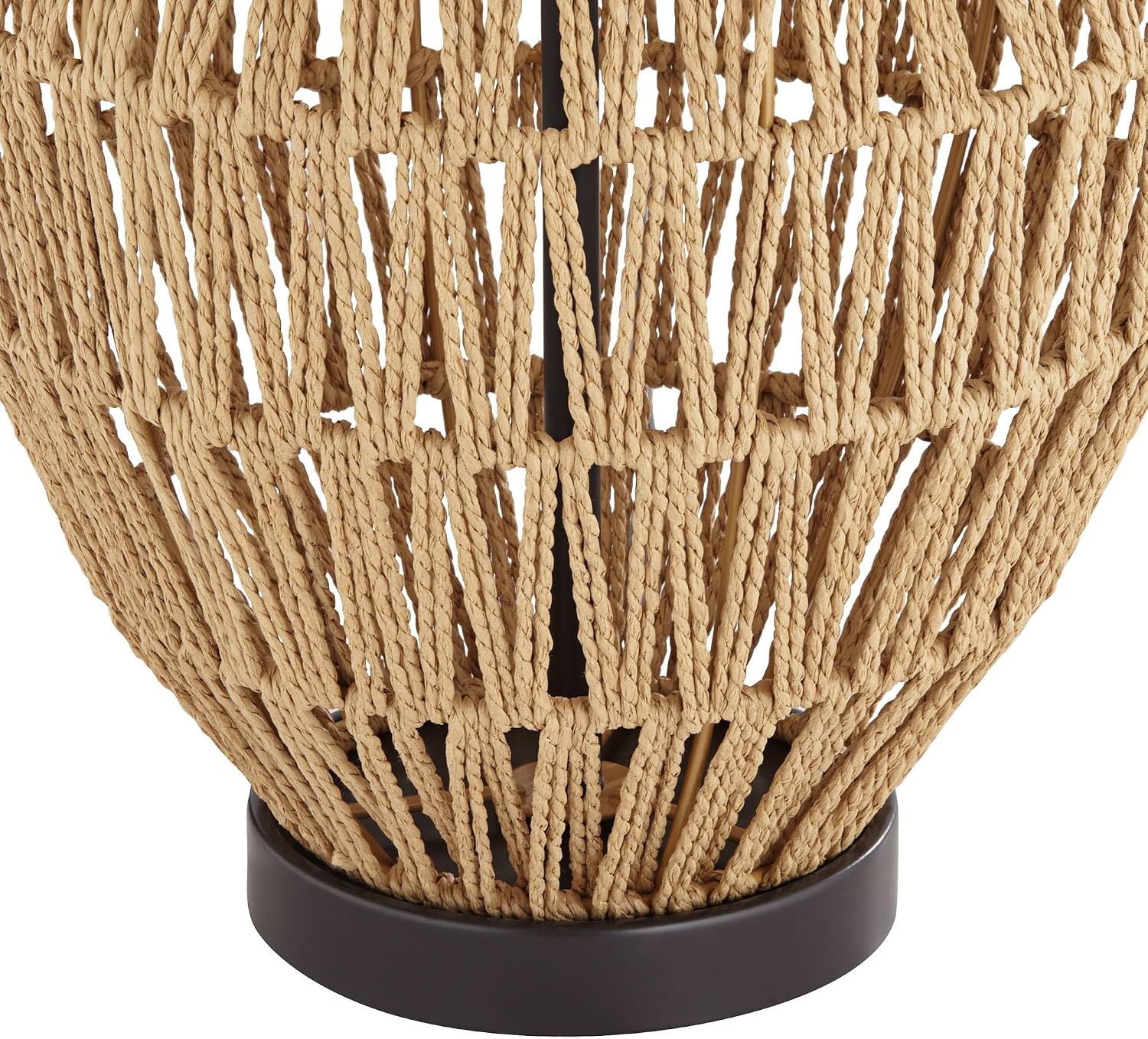 360 Lighting San Marcos 27' Tall Modern Coastal Cottage Core Table Lamps Set of 2 Natural Wicker Metal Fabric Oatmeal Shade Living Room Bedroom Bedside Nightstand House Office Home Reading Kitchen