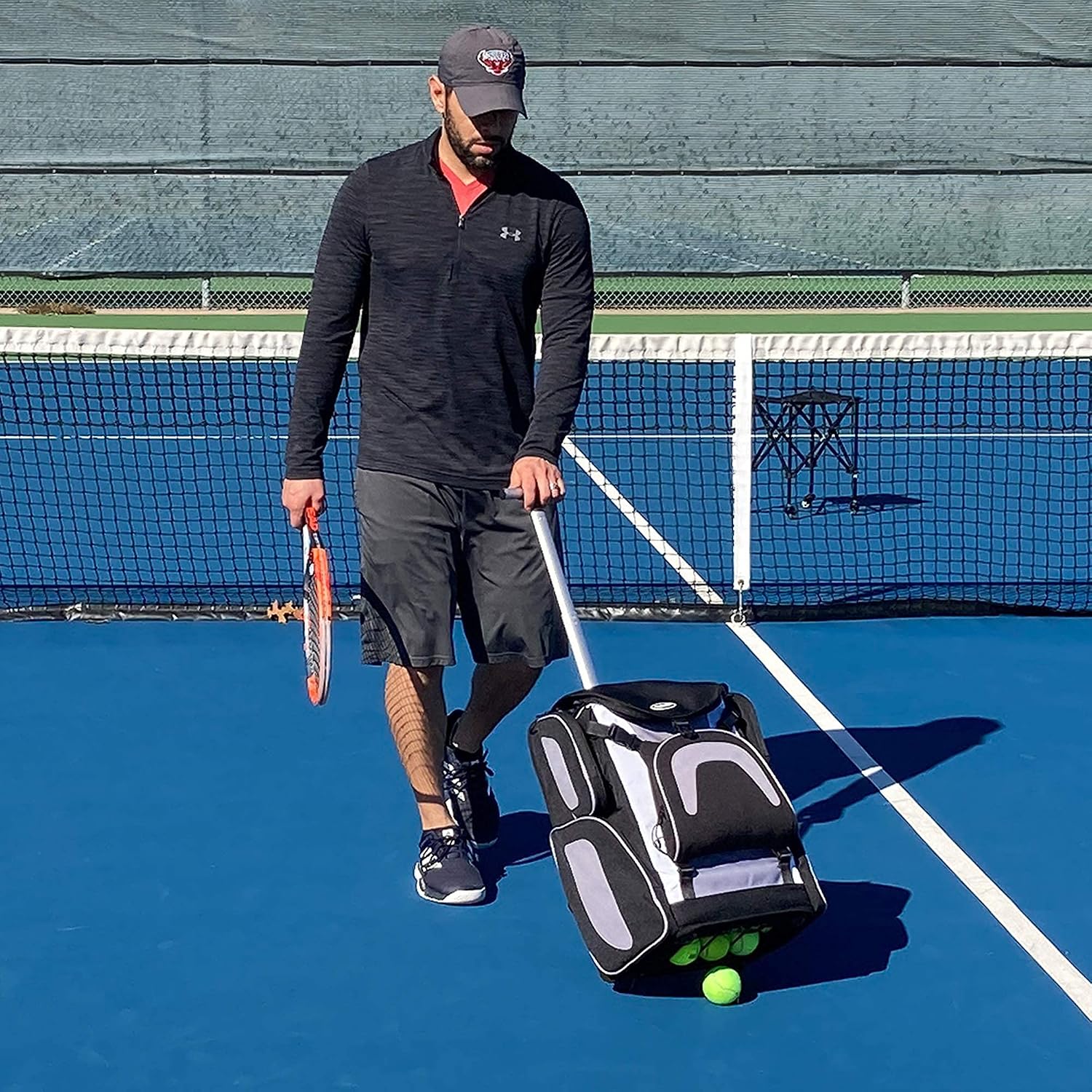 Rover Sports The Packhopper - Tennis Backpack and Ball Hopper in One - Tennis Ball Cart - Tennis Racket Bag and Ball Picker Upper also available for Pickleball