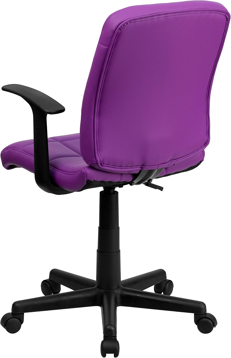 Flash Furniture Clayton Mid-Back Purple Quilted Vinyl Swivel Task Office Chair with Arms