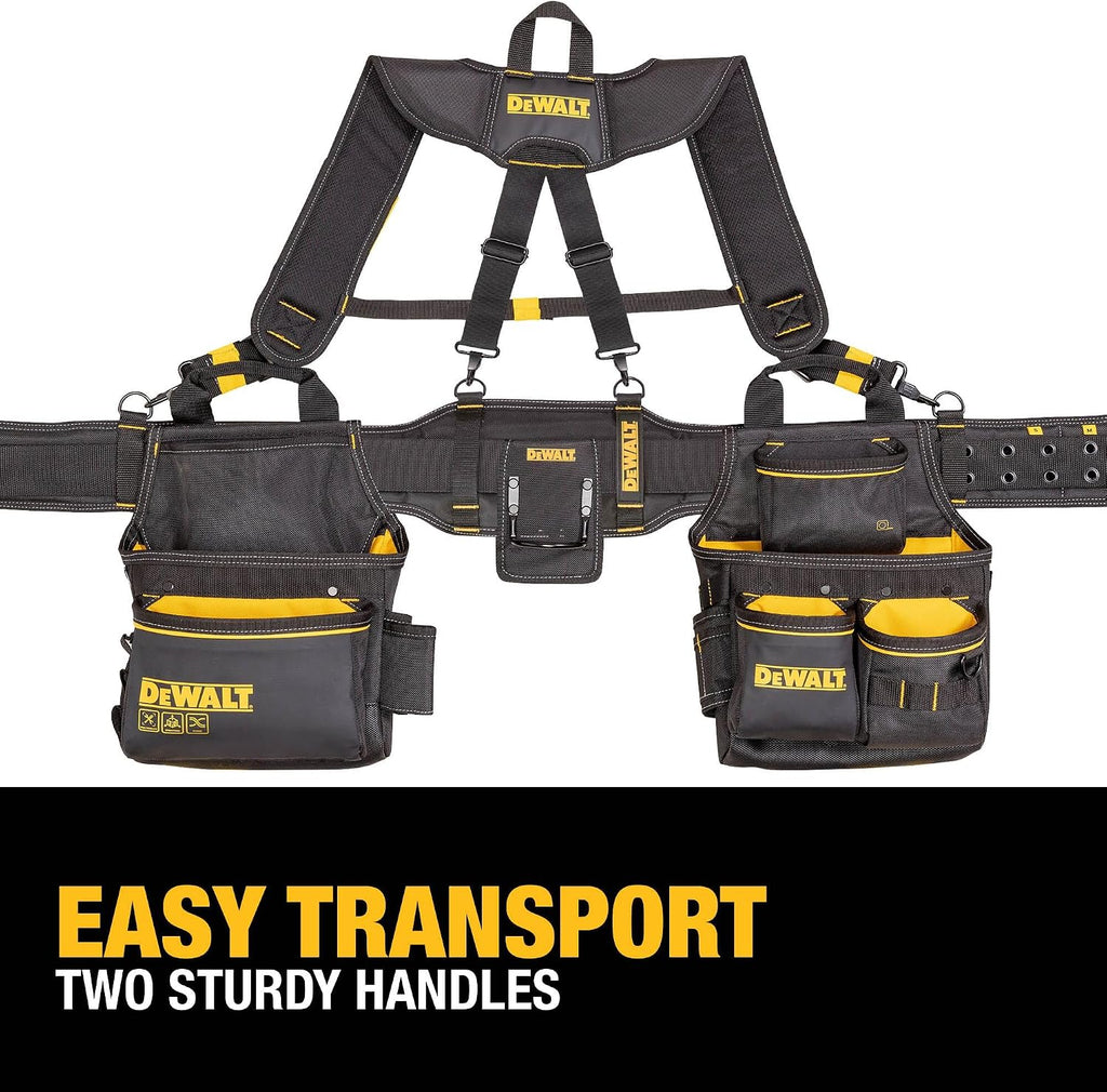 DEWALT Professional Tool Belt Organizer With Suspenders and 25 Pockets, Heavy Duty Construction (DWST540602)