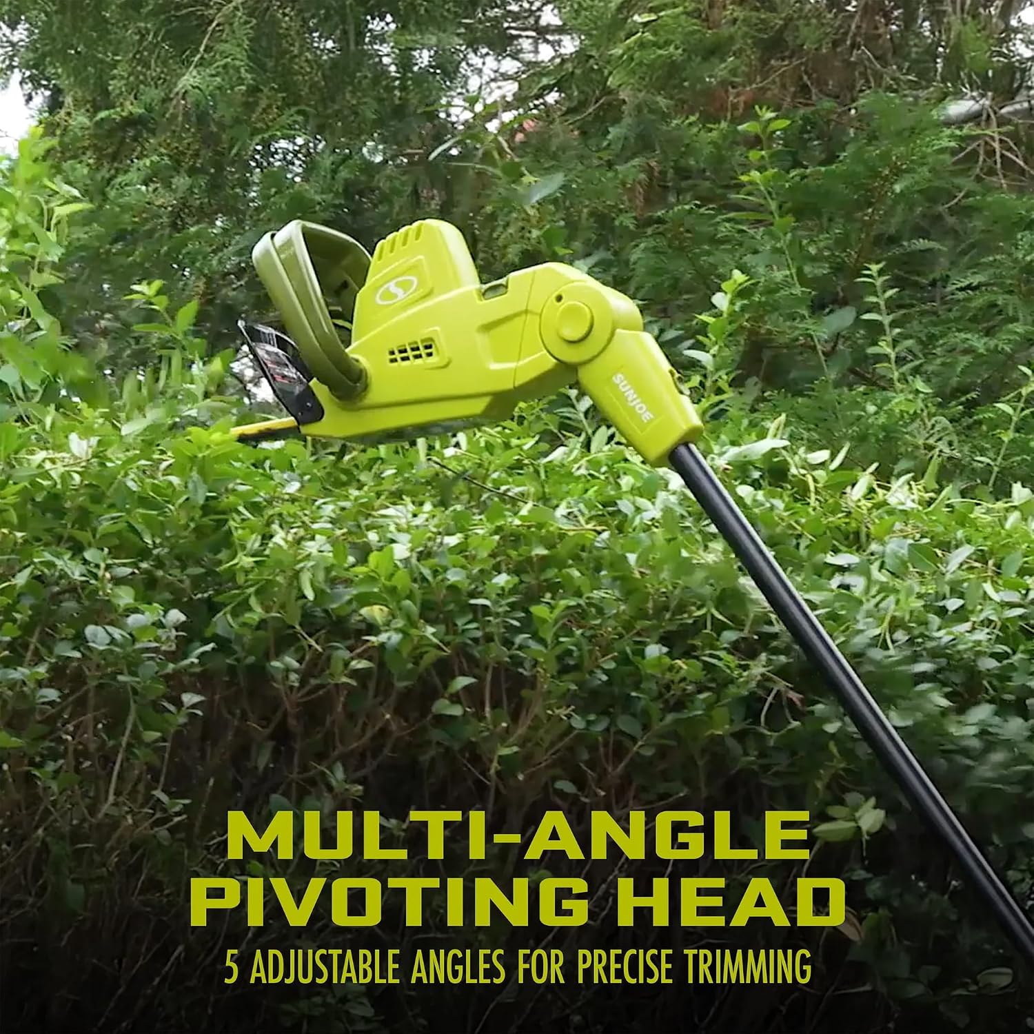 Sun Joe 4.5-Amp Electric Pole Hedge Trimmer, Multi-Angle Telescopic Garden Cutter, 19-Inch