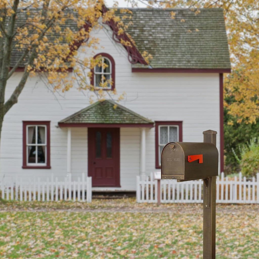 Special Lite Titan Curbside Mailbox with Wellington Post - Copper Steel/Aluminum Mailbox with Post - SCH1016S_SPK720-CP