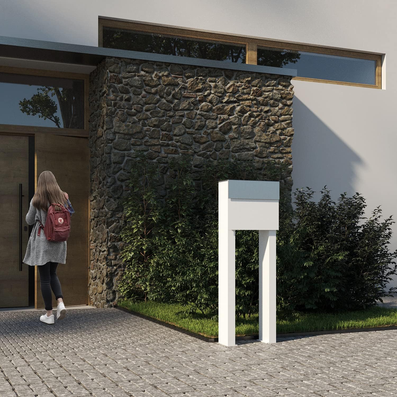 Stand MOLTO by Bravios - Modern Post-Mounted Stainless Steel Mailbox