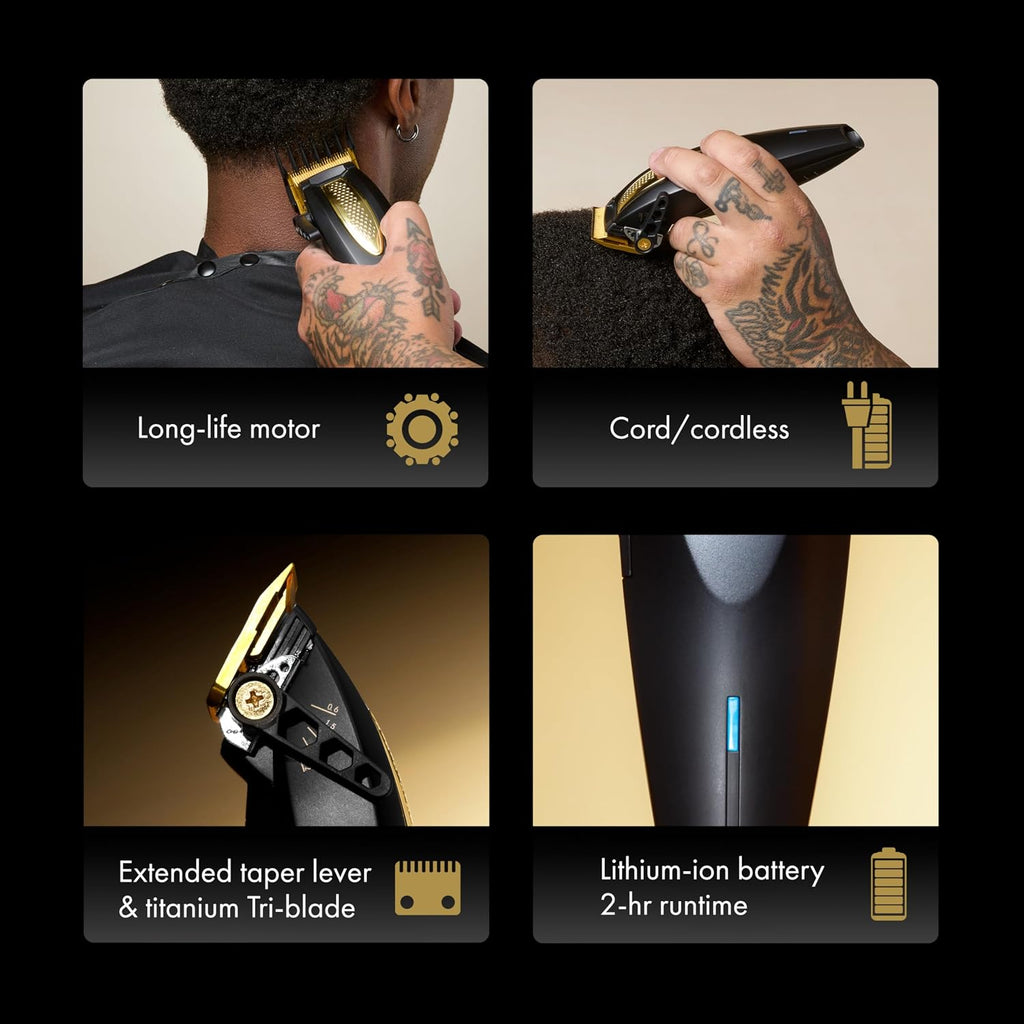 BaBylissPRO LithiumFX Cord/Cordless Lithium Ergonomic Hair Clippers for Men