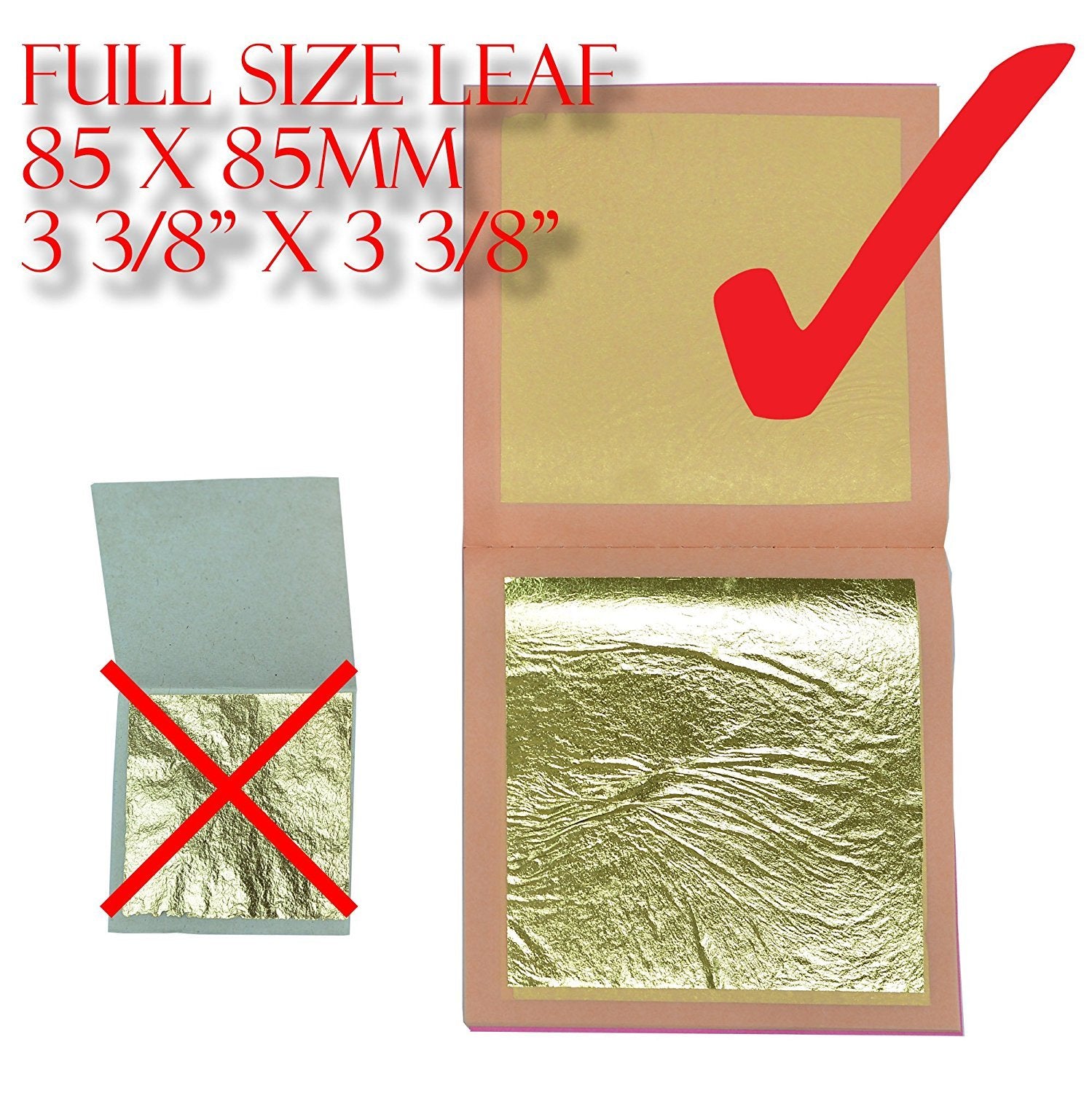Barnabas Blattgold Gold Leaf - 22K Real Gold [25 Sheets, 3.4 inches] - Loose Sheet for Painting, Arts and Crafts