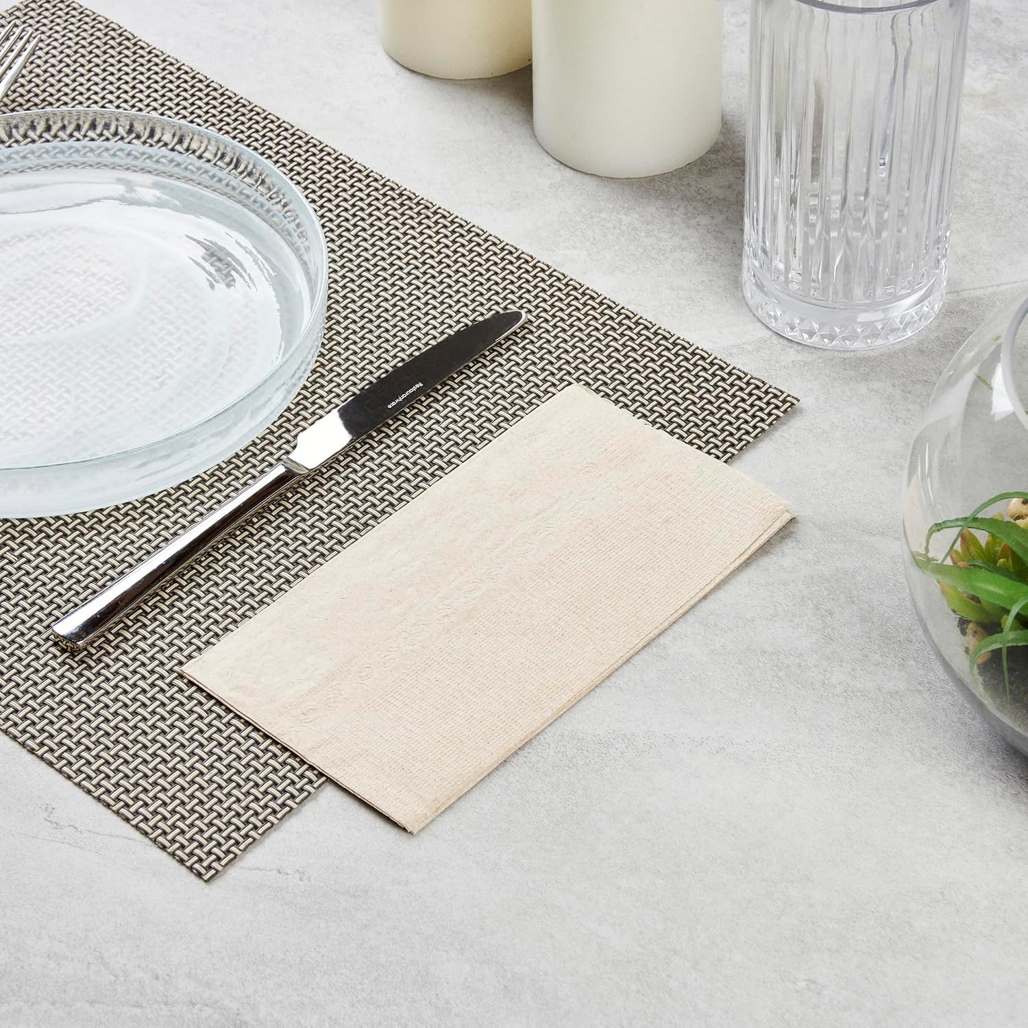 Restaurantware-Saving Nature 17 x 15 Inch Disposable Napkins For Party, 3000 Durable Restaurant Napkins - 2 Ply, With Snowflake Designs, Kraft Paper Napkin, Sustainable, For Cafes Or Homes